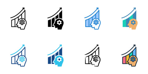 Business intelligence icons set multiple style collection. Editable stroke 
