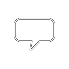 Naklejka premium Blank Speech Bubble Outline, Communication Icon, Message Symbol, Chat Box Vector