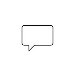 Blank speech bubble outline icon, simple message symbol, communication concept
