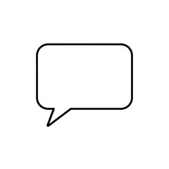 Naklejka premium Blank speech bubble outline icon, vector illustration, simple design, communication symbol