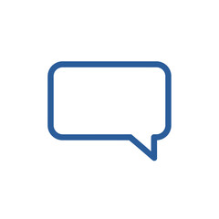 Fototapeta premium Blue chat bubble icon on white background, communication symbol, message icon