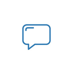 Naklejka premium Blue Speech Bubble Icon Isolated on White Background, Communication Symbol