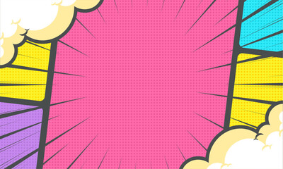 Comic vintage background in colorful theme