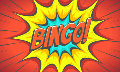 Comic retro vintage with bingo text expression