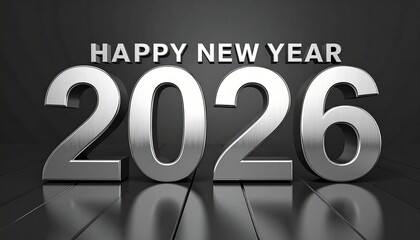 Futuristic LED digits display “2026” in bright blue on a sleek, high-tech metallic interface with glowing accents.