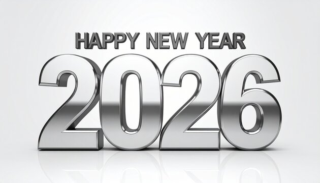 Futuristic LED digits display “2026” in bright blue on a sleek, high-tech metallic interface with glowing accents. - Powered by Adobe