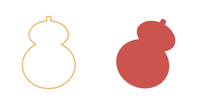 瓢箪 正月 和風 あしらい アイコン 新年 お正月素材 伝統行事 デザイン素材 ベクターイラスト