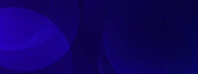 Obraz premium Dark blue image features circles and curved lines design elements
