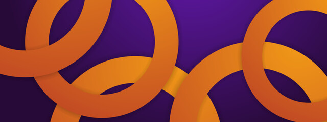 Overlapping orange circles on a purple gradient background design