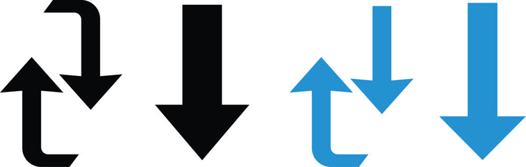 Black and blue arrows pointing up and down on white background up arrow down arrow © MD. ABDUL BATEN