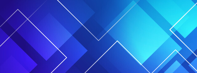 Abstract gradient blue background with white geometric shapes