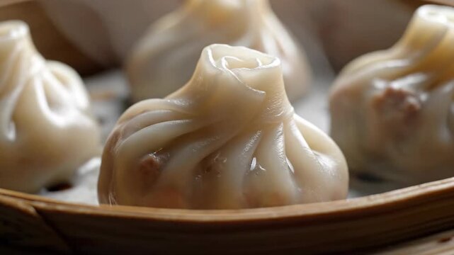 Close up of dumplings on a plate culinary preparation and food concept