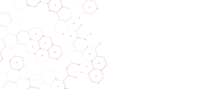Vector modern tech hexagon network corner background
