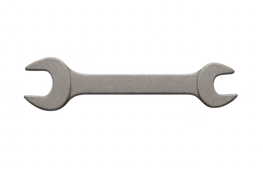 Metal wrench spanner tool isolated on transparent background - Powered by Adobe