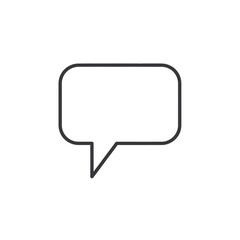 Naklejka premium Empty Speech Bubble Icon Outline, Chat Message Symbol, Communication Concept