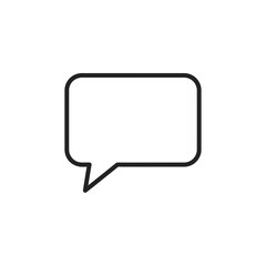 Empty speech bubble icon outline, symbol for communication, conversation, and messages