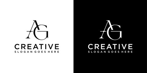 AG or GA initial letter logo design vector