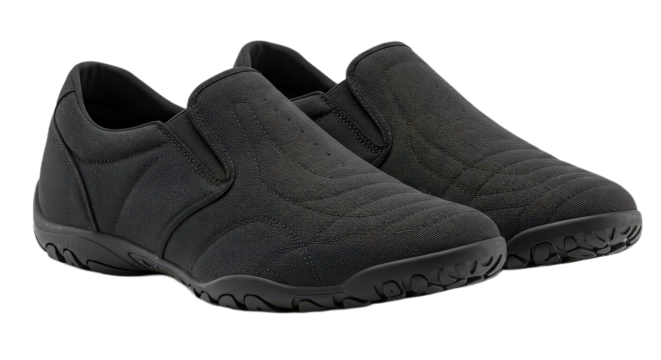 Comfortable black slipon shoes isolated on transparent background, perfect for everyday wear and casual occasions - Powered by Adobe