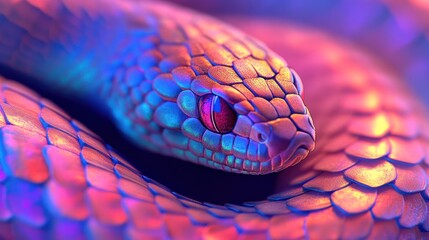 Vibrant snake close-up