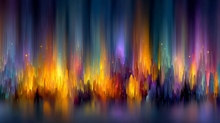 A vibrant and colorful abstract artwork with a mix of bright hues and soft gradients