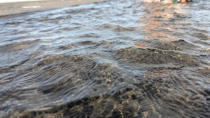 water on the beach