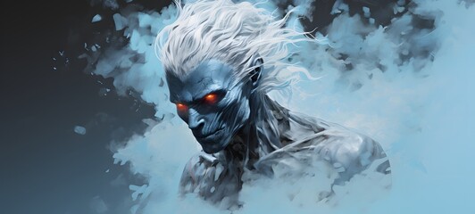 silhouette of white walker ifrit ,generative AI