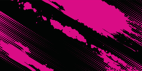 Black pink brush pattern car sticker, vector modern.