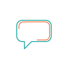 Fototapeta premium Minimalist speech bubble icon, communication concept, blank space for text