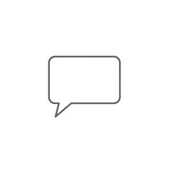 Fototapeta premium Minimalist speech bubble outline icon on white background