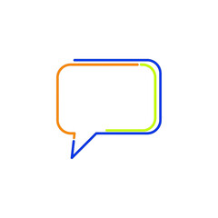 Fototapeta premium Modern Speech Bubble Icon with Colorful Outline on White Background