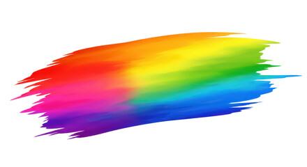 Colorful rainbow brushstroke isolated on transparent background, a symbol of diversity, inclusion, and artistic expression