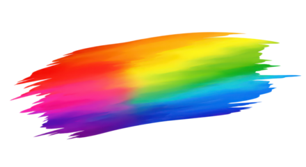 Colorful rainbow brushstroke isolated on transparent background, a symbol of diversity, inclusion, and artistic expression