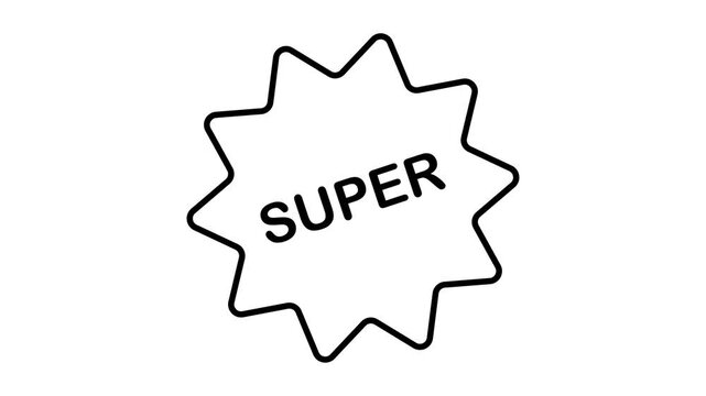 Turbo icon in outline style. promo. Contour label for mobile apps, sites and printed products. Animation video. 4K