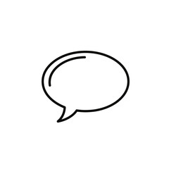 Fototapeta premium Speech Bubble Icon - Simple Outline Message Symbol on White Background