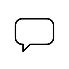 Speech Bubble Icon - Blank Text Message Cloud Symbol Isolated on White