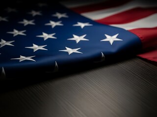 Abstract American Flag and Wood Grain Fusion - Red, White, Blue, Texture Art
