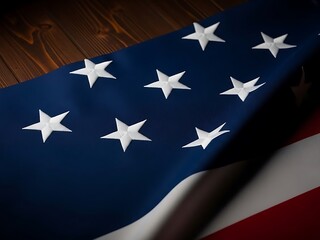 Abstract American Flag and Wood Grain Fusion - Red, White, Blue, Texture Art
