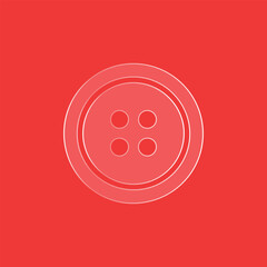 Button Line Icon on Red Background