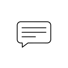 Fototapeta premium Speech bubble icon outline, simple message symbol, communication concept