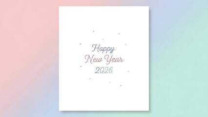 Happy New Year 2026 celebration card with colorful background