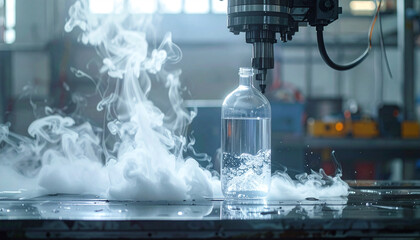 Industrial Machine With Smoke in Factory