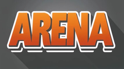 Arena Text Effect with Orange Gradient and White Outline on Dark Background.