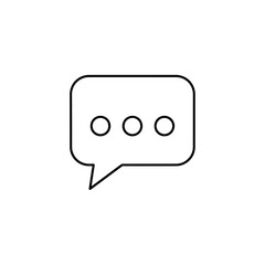 Fototapeta premium Speech bubble icon with ellipsis, representing communication, chat, and thinking, white background