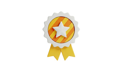 3D Render of a Star Award Ribbon