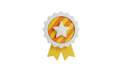 3D Render of a Star Award Ribbon