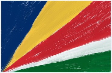Seychelles flag with paint strokes
