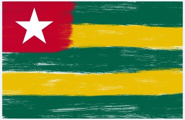 togo flag with paint strokes