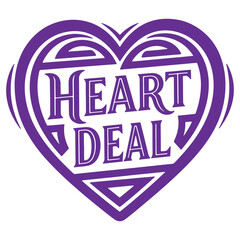 Purple Heart Deal Logo Design with Elegant Typography for Branding and Marketing