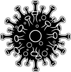 Black Virus Icon Vector Illustration