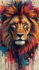 Vibrant lion portrait